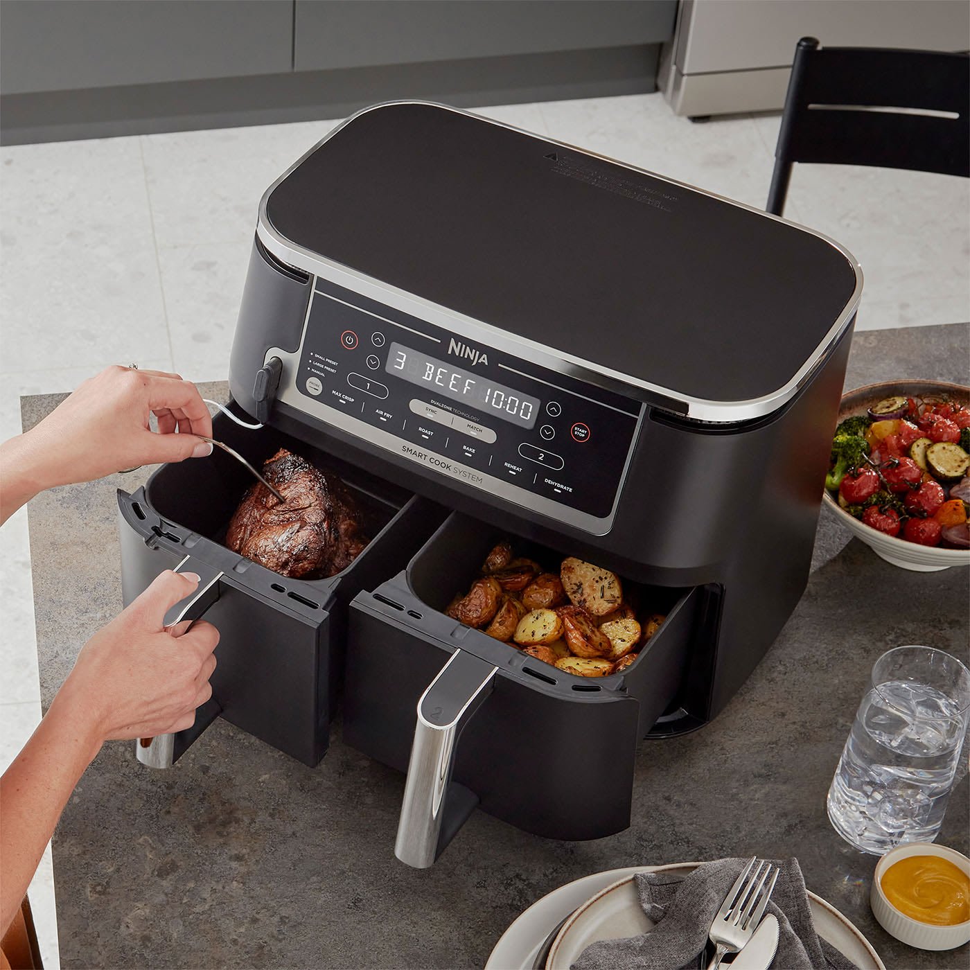 airfryer-ninja-foodi-max-double-compartiment-avec-thermosonde-smart-cook-95l-af451eu-4